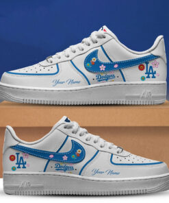 Custom Name Los Angeles Dodgers x Takashi Murakami Air Force 1 Shoes Sneakers Version 2