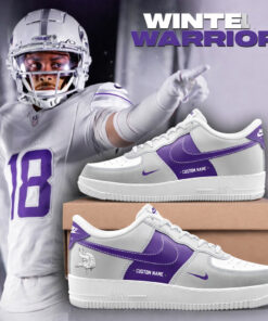 Custom Name Minnesota Vikings Football Winter Warrior Air Force 1 Shoes Sneakers