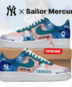 Custom Name New York Yankees x Sailor Mercury 2026 Air Force 1 Shoes Sneakers