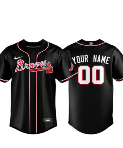 Custom Name and Number Atlanta Braves Black Out 2026 Baseball Jersey