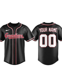 Custom Name and Number Cleveland Guardians Blackout Built For The Night 2026 Baseball Jersey
