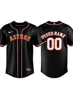 Custom Name and Number Houston Astros Black Out 2026 Baseball Jersey