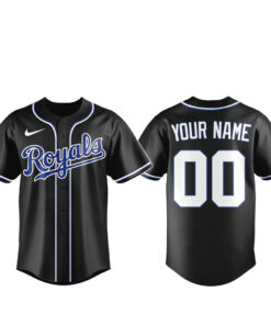 Custom Name and Number Kansas City Royals Blackout Built For The Night 2026 Baseball Jersey