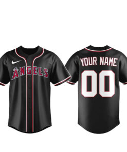 Custom Name and Number Los Angeles Angels Blackout Built For The Night 2026 Baseball Jersey