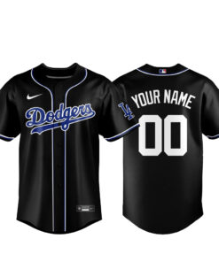 Custom Name and Number Los Angeles Dodgers Blackout Built For The Night 2026 Baseball Jersey