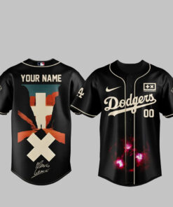 Custom Name and Number Los Angeles Dodgers x Martin Garrix Americas Tour 2026 Baseball Jersey