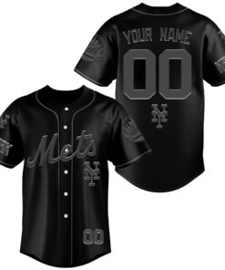 Custom Name and Number New York Mets 2026 Back To The Basics All Black Baseball Jersey