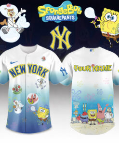 Custom Name and Number New York Yankees x SpongeBob SquarePants 2026 Baseball Jersey