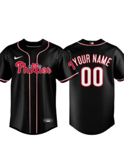 Custom Name and Number Philadelphia Phillies Black Out 2026 Baseball Jersey