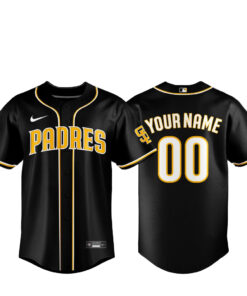 Custom Name and Number San Diego Padres Blackout Built For The Night 2026 Baseball Jersey