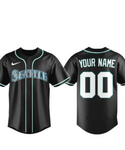 Custom Name and Number Seattle Mariners Blackout Built For The Night 2026 Baseball Jersey