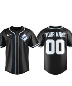 Custom Name and Number Tampa Bay Rays Blackout Built For The Night 2026 Baseball Jersey