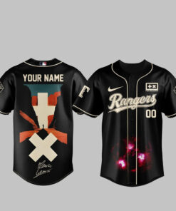 Custom Name and Number Texas Rangers x Martin Garrix Americas Tour 2026 Baseball Jersey