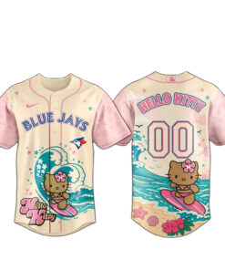 Custom Number Toronto Blue Jays x Hello Kitty Surfing Kawaii Summer 2026 Baseball Jersey
