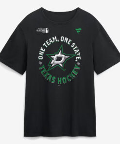 Dallas Stars Black 2026 Stanley Cup Playoffs Slogan One Team One State Texas Hockey T-Shirt