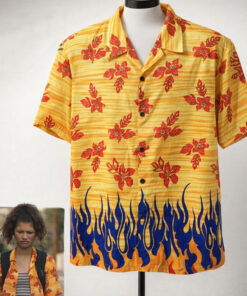 Euphoria Rue Pineapple Connection Tribal Flames Hawaiian Shirt