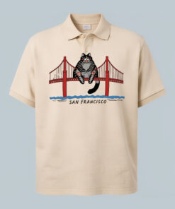 Funny Cat City San Francisco Golden Gate Bridge Polo Shirt
