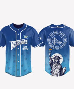 Golden State Warriors 2026 No Kings Freedom Runs The Field Baseball Jersey