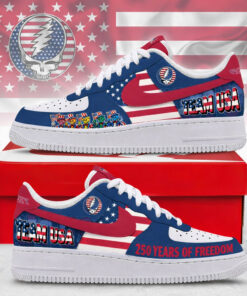 Greatful Dead Team USA 250 Years Of Freedom Air Force 1 Shoes Sneakers