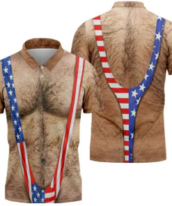 Hairy Body Funny 250Th Anniversary 4Th Of July Polo Shirt