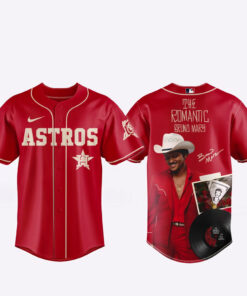 Houson Astros x Bruno Mars The Romantic Tour 2026 Red Baseball Jersey