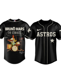 Houston Astros x Bruno Mars The Romantic Tour 2026 Black Baseball Jersey