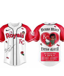 Kansas City Royals Bruno Mars x Hello Kitty 2026 The Romantic Tour Baseball Jersey
