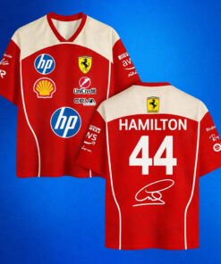 Lewis Hamiltons Ferrari F1 Number 44 Football Jersey