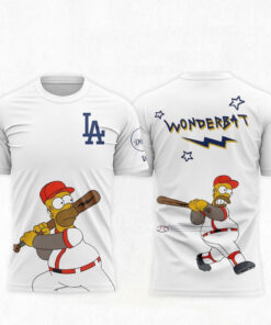 Los Angeles Dodgers The Simpsons Wonderbat White Shirt