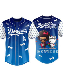 Los Angeles Dodgers x Bruno Mars x Hello Kitty 20226 Navy Baseball Jersey
