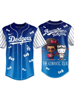 Los Angeles Dodgers x Bruno Mars x Hello Kitty 2026 The Romantic Tour Baseball Jersey