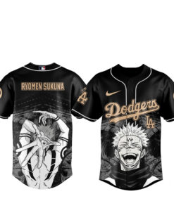 Los Angeles Dodgers x Jujutsu Kaisen Night 2026 Ryomen Sukuna Black Baseball Jersey