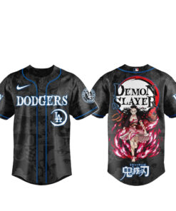 Los Angeles Dodgers x Nezuko Kamado Demon Slayer Baseball Jersey