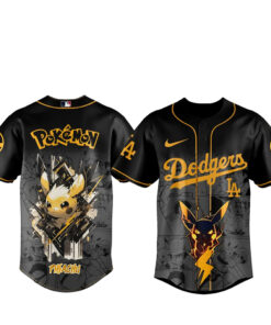 Los Angeles Dodgers x Pokémon Pikachu 2026 Black Baseball Jersey