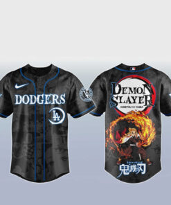 Los Angeles Dodgers x Rengoku Kyojuro Demon Slayer Baseball Jersey
