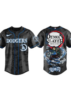 Los Angeles Dodgers x Tanjiro Kamado Demon Slayer Baseball Jersey