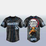 Los Angeles Dodgers x Zenitsu Agatsuma Demon Slayer Baseball Jersey