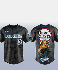 Los Angeles Dodgers x Zenitsu Agatsuma Demon Slayer Baseball Jersey