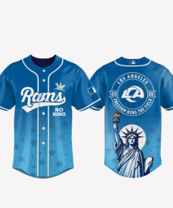 Los Angeles Rams 2026 No Kings Freedom Runs The Field Baseball Jersey