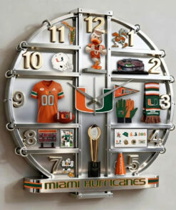 Miami Hurricanes Home Decorative 3D Wall Clock