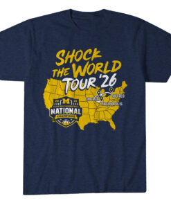 Michigan Wolverines MBB 2026 National Champions Shock the World Tour T-Shirt