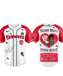 Milwaukee Brewers Bruno Mars x Hello Kitty 2026 The Romantic Tour Baseball Jersey