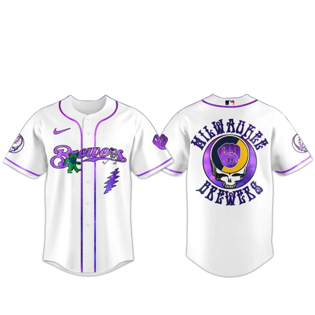Milwaukee-Brewers-Grateful-Dead-Night-2026-Baseball-Jersey.jpg Milwaukee Brewers Grateful Dead Night 2026 Baseball Jersey