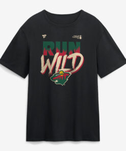 Minnesota Wild Black 2026 Stanley Cup Playoffs Slogan Run Wild T-Shirt