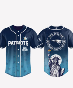 New England Patriots 2026 No Kings Freedom Runs The Field Baseball Jersey