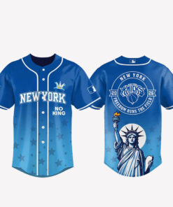 New York Knicks 2026 No Kings Freedom Runs The Field Baseball Jersey