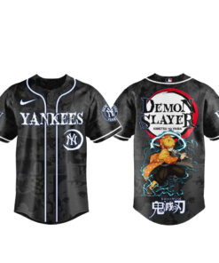 New York Yankees x Zenitsu Agatsuma Demon Slayer Night Baseball Jersey