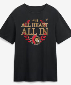 Ottawa Senators Black 2026 Playoff Hometown Slogan All Heart All In T-Shirt