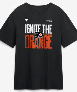 Philadelphia Flyers Black 2026 Stanley Cup Playoffs Slogan Ignite The Orange T-Shirt
