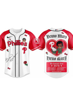 Philadelphia Phillies Bruno Mars x Hello Kitty 2026 The Romantic Tour Baseball Jersey